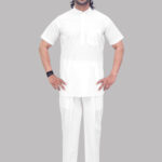 Men's White Cotton Kurta with Half Sleeves – T-Shirt Style Ethnic Wear for Daily Comfort