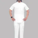 Men's White Half Sleeve Cotton Kurta - Patwa & Company
