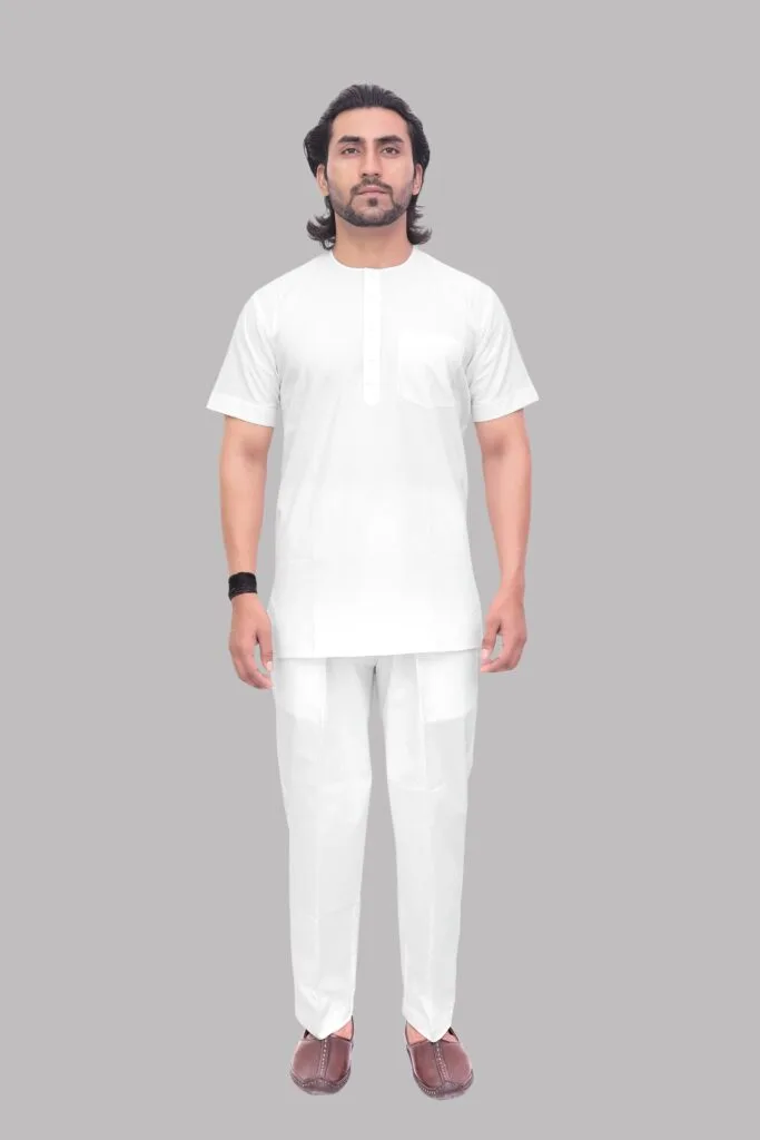 Men's Coloured Cotton Short Kurta - Patwa & Company