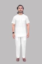 Men's Coloured Cotton Short Kurta - Patwa & Company