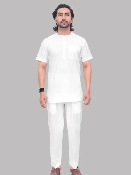 Men's Coloured Cotton Short Kurta - Patwa & Company