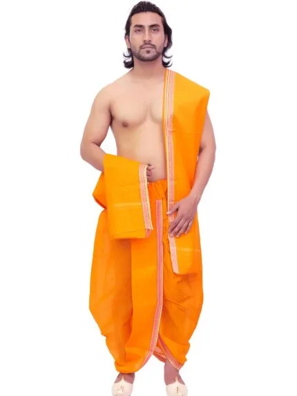Cotton Dhoti with Dupatta for Men - Patwa & Company
