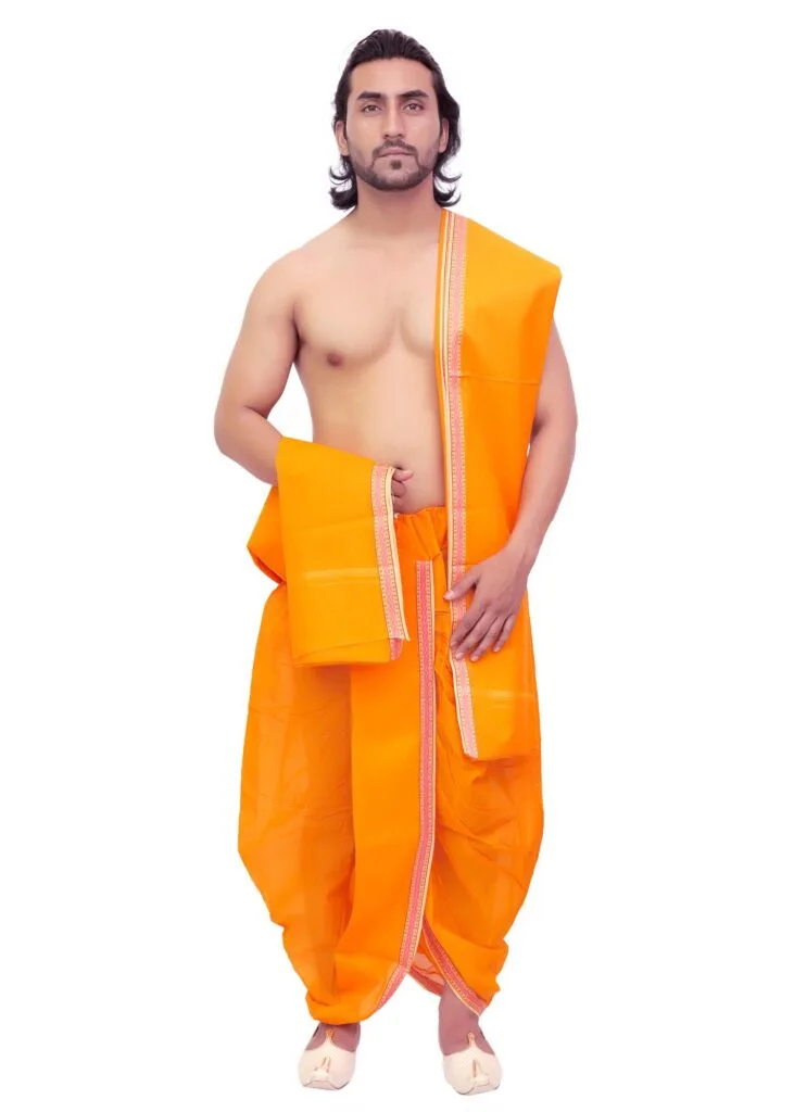 Cotton Dhoti with Dupatta for Men - Patwa & Company