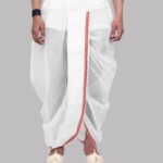 White Cotton Pre-Stitched Dhoti for Men – Ready-to-Wear Traditional Elegance