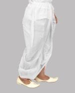 White Cotton Pre-Stitched Dhoti for Men - view 3
