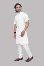 Men's White Half Sleeve Modi Kurta - view 3