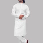 White Cotton Khadi Kurta for Men – Traditional Ethnic Wear in Comfortable Cotton Fabric