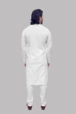 Men's White Cotton Khadi Kurta - view 4