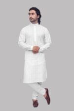 Men's Self-Design Cotton Kurta - Patwa & Company