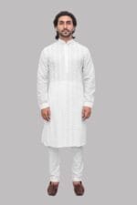 Men's Cotton Chikankari Kurta - Patwa & Company