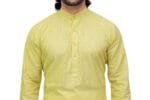 Men's Coloured Cotton Kurta - view 4