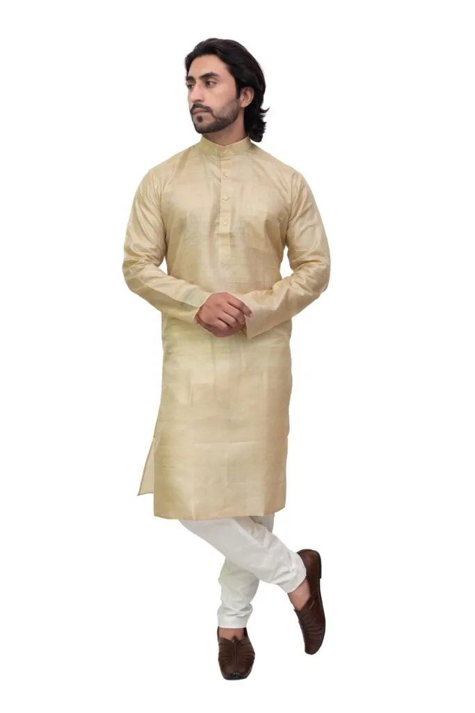 Men's Pure Tussar Silk Kurta - Patwa & Company