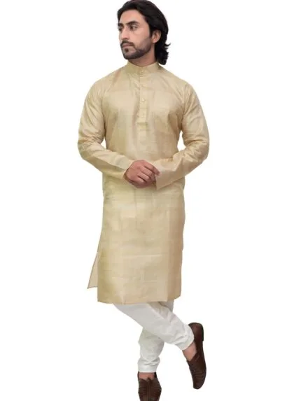 Men's Pure Tussar Silk Kurta - Patwa & Company