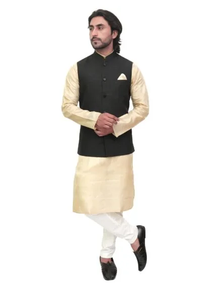 Men's Black Nehru Jacket — Ethnic Waistcoat - Patwa & Company