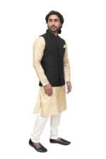 Men's Black Nehru Jacket — Ethnic Waistcoat - view 3