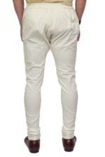 Men's Cream Churidar Pyjama with Button & Zip - view 3