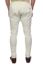 Men's Cream Churidar Pyjama with Button & Zip - view 3