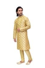 Men's Printed Silk Kurta - view 3