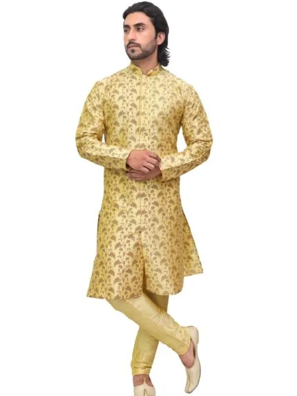 Men's Printed Silk Kurta - Patwa & Company