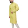 Side angle of Patwa cotton kurta in vibrant color – worn by male model