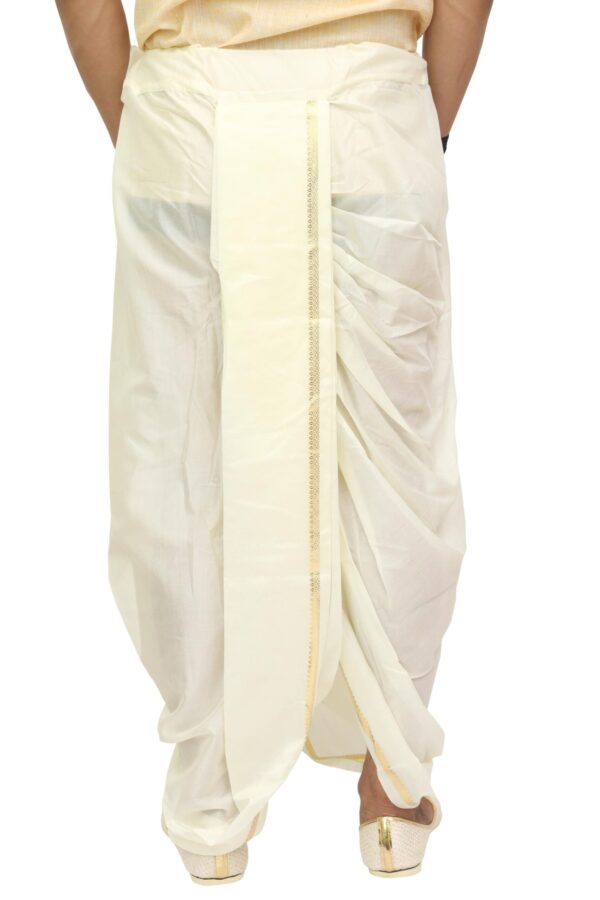 Back side view of traditional silk dhoti – classic wrap design for men