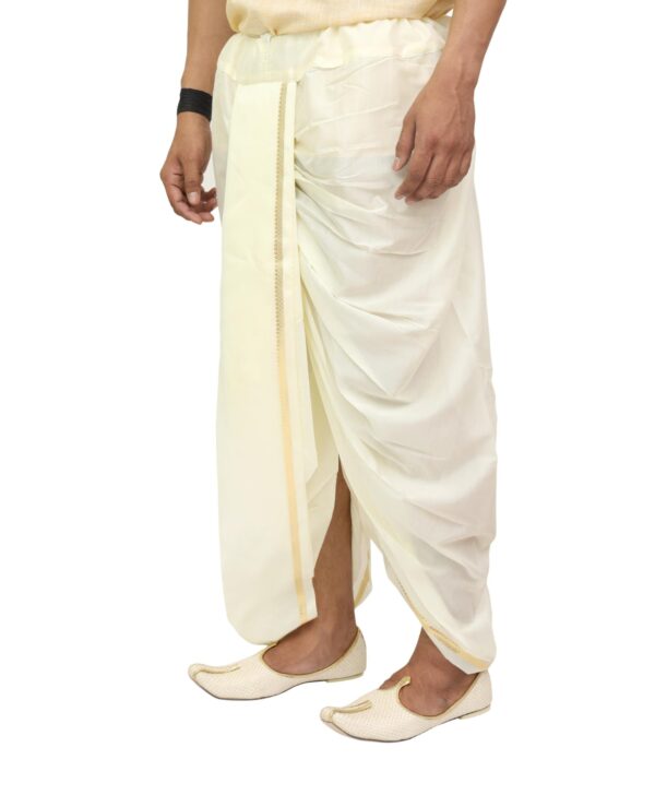 Side view of traditional silk dhoti – classic wrap design for men