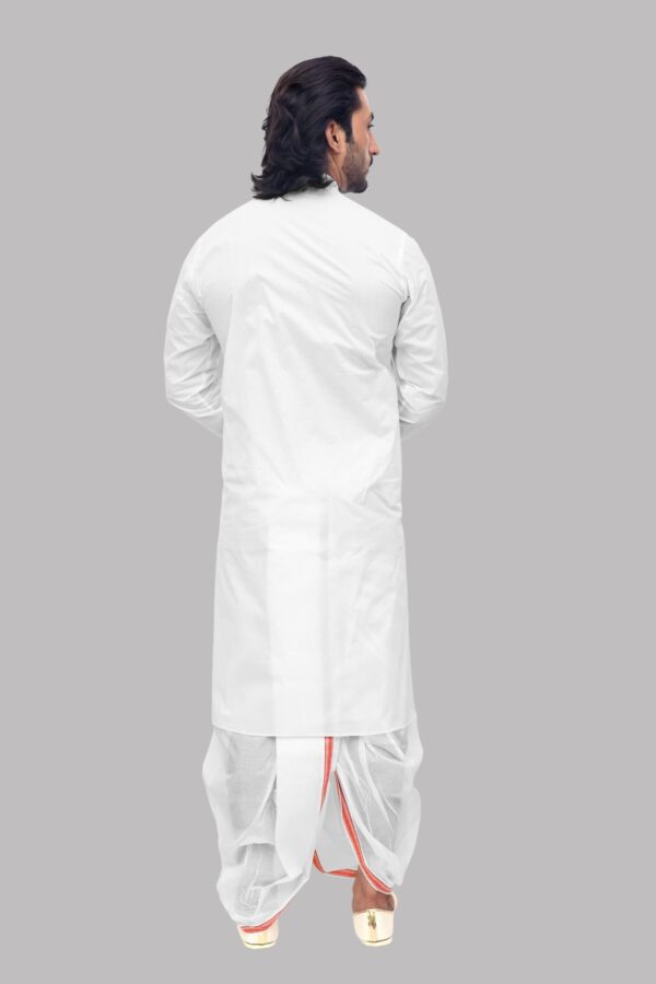 Back view of men’s cotton kurta – breathable cambric fabric from Patwa