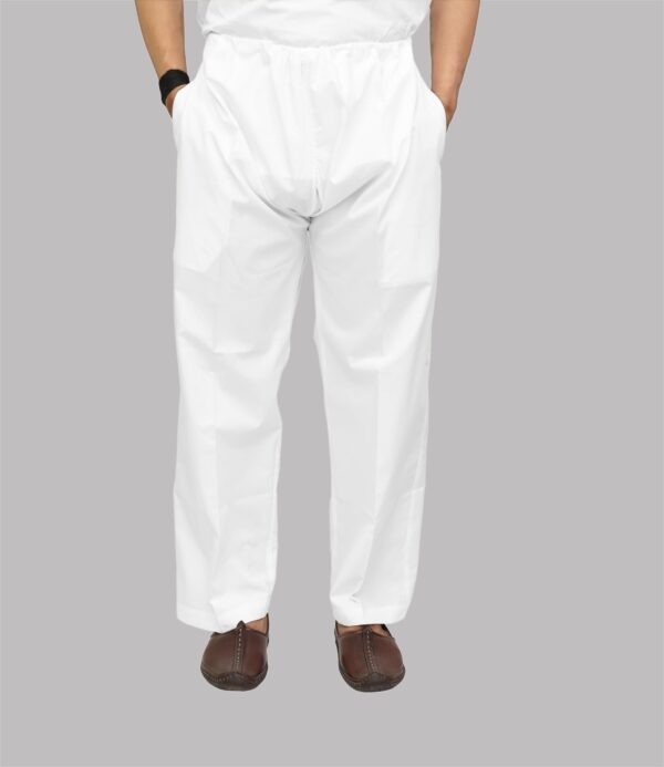 Front view of men’s loose bottom Saada pyjama with pockets – Patwa collection