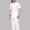 Side view of Men’s White Short Kurta – Casual Ethnic Outfit by Patwa