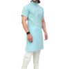 Side profile of cotton Modi kurta for men in vibrant color – Patwa Jaipur