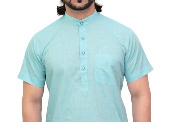 Modi-style kurta in cotton styled on model – designed by Patwa & Co.