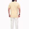 Back view of short-length kurta for men in vibrant tone