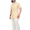 Side profile of men’s short kurta in cotton – Patwa Jaipur