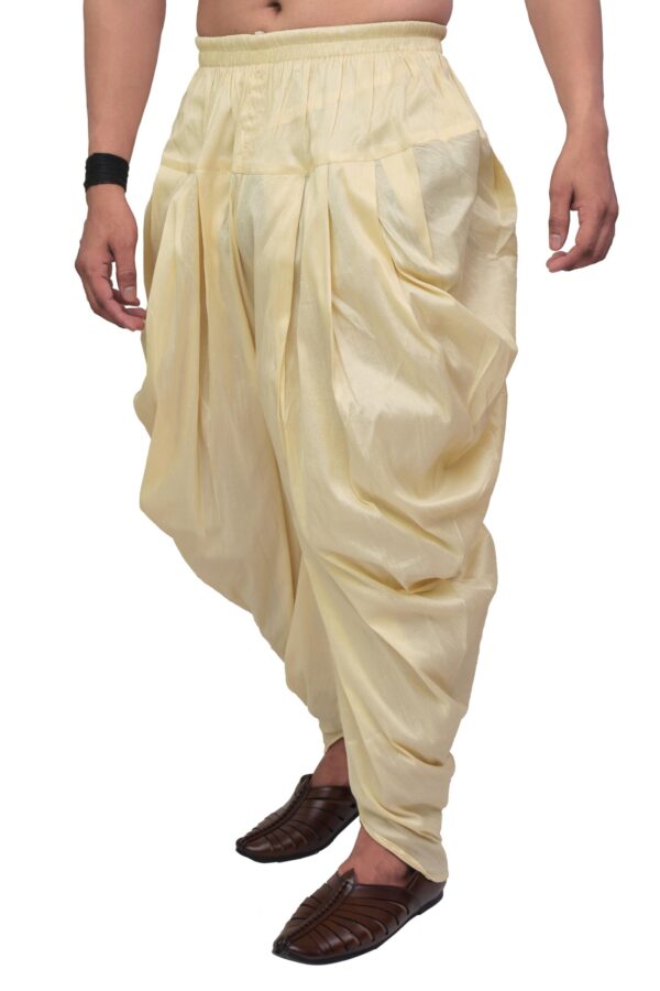 Side profile of silk dhoti pant for men – Patwa Jaipur ethnicwear