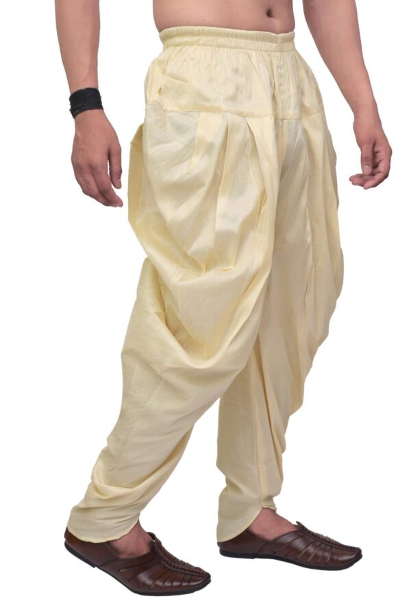 Side profile of silk dhoti pant for men – Patwa Jaipur ethnicwear