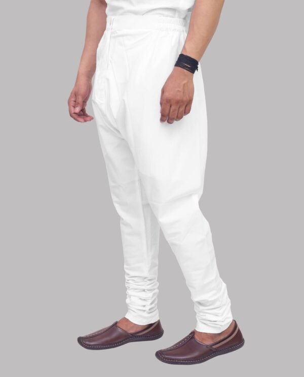 Side angle of churidar pyjama with ankle gathers – breathable cotton
