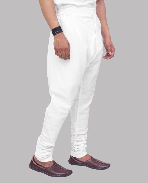 Side angle of churidar pyjama with ankle gathers – breathable cotton