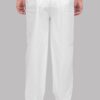 back side view of white cotton pyjama showing elastic waist and pocket – Patwa ethnicwear