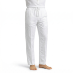 Men's White Cotton Pyjama with Elastic & Pockets - Patwa & Company
