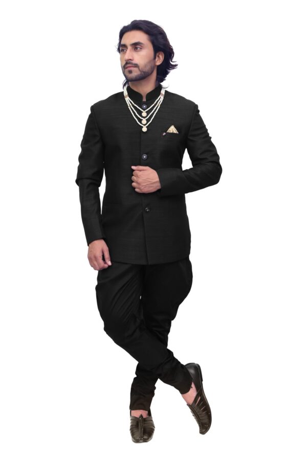 Black Jodhpuri coat for men stitched