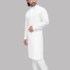 Side view of Chikankari kurta for men in cotton – Patwa Jaipur