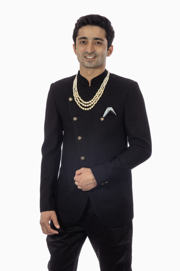 Indo Western outfit for men – groom wear by Patwa & Company in black