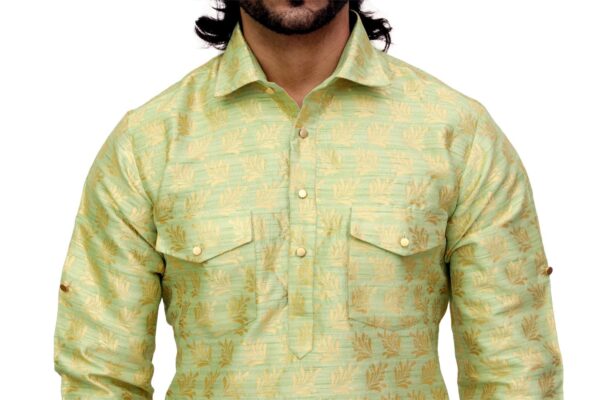 Men’s Silk Pathani Suit with Salwar – Festive Wear by Patwa & Co