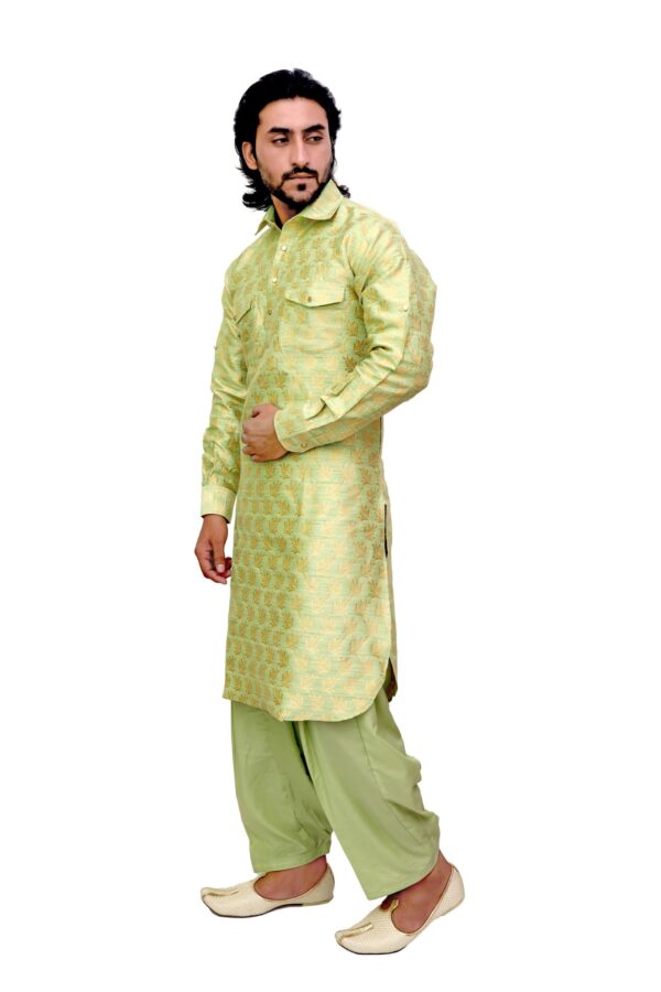 Men’s Silk Pathani Suit with Salwar – Festive Wear by Patwa & Co