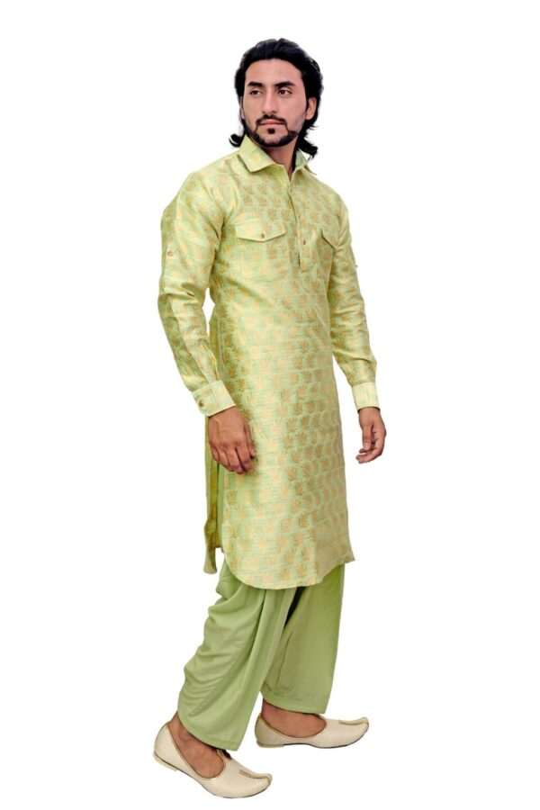 Men’s Silk Pathani Suit with Salwar – Festive Wear by Patwa & Co