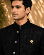 Men's Black Sequin Embroidered Jodhpuri Bandhgala Suit - view 4
