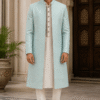 Royal Blue Embroidered Sherwani - Patwa & Company
