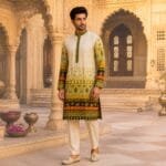 Men's Mehndi Green Ombre Cotton Kurta - view 2