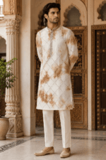 Shibori Sequin Mirror Work Kurta Pyjama Set - view 8