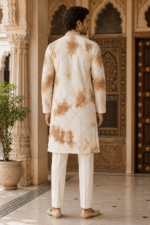 Shibori Sequin Mirror Work Kurta Pyjama Set - view 9